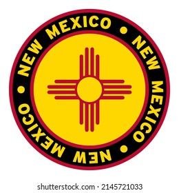 Round New Mexico Flag Clipart 4
