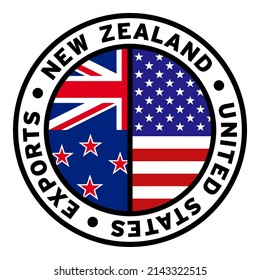 Round New Zealand United States Exports Flag Clipart