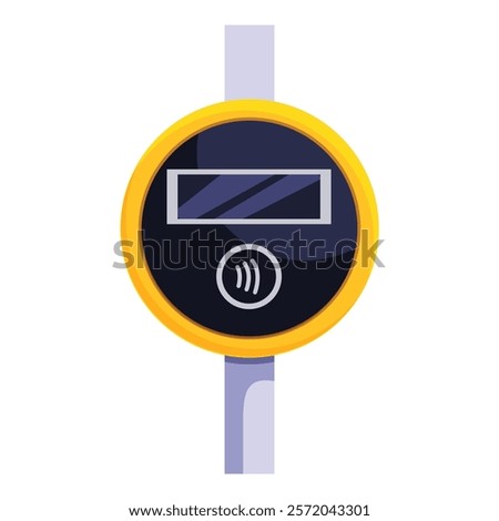 Round nfc validator accepting contactless payment, modern banking service for making secure transaction