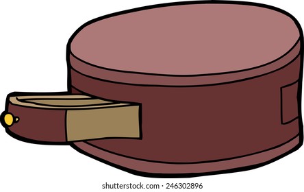 Round night stand with open drawer over white