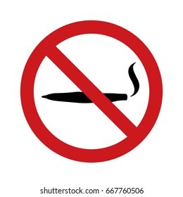 Round No Smoking Marijuana Or Cannabis Ban Sign For Print And Websites