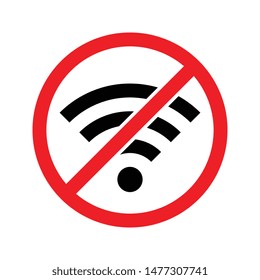 Round No Wireless Connection Sign