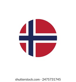 Runde Norwegen Flagge Emblem Design Element