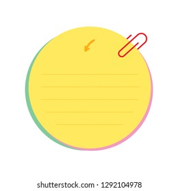 round note paper and paper clip