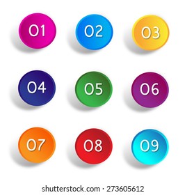 Round number button vector illustration for web design