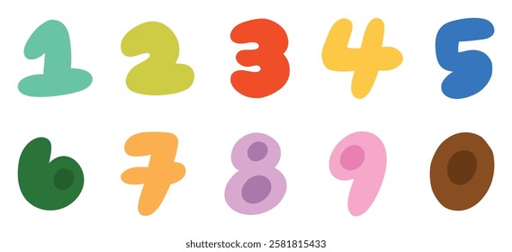 Round number doodle, illustration, simple, minimalist, hand-drawn, playful, clean, cute, aesthetic and friendly
