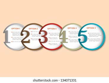 Round numbered banners for Infographics. Vector design template