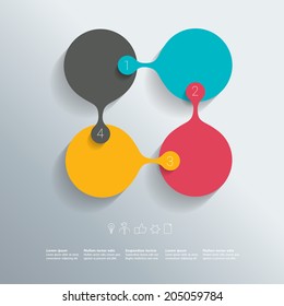 Round numbered template. Business color vector. Infographic.