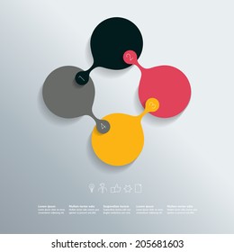 Round numbered template. Business color vector. Infographic. 