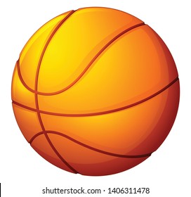It a round object used in playing basketball., vector, color drawing or illustration. 