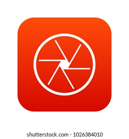 Round objective icon digital red for any design isolated on white vector illustration