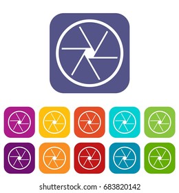 Round objective icons set