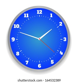 Round office clock blue
