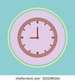 Round office clock flat design