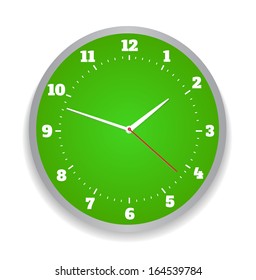Round office clock green