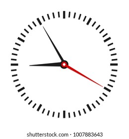 Round Office Clock On White Stock Stock Illustration