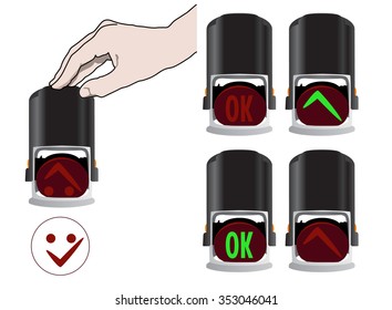 Round office stamp, vector