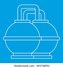 Round oil tanks icon blue outline style isolated vector illustration. Thin line sign