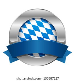 Round oktoberfest button with ribbon
