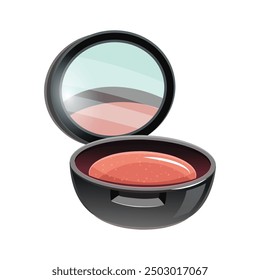 Runde offene kompakte Pulvertasche zum Auftragen von Make-up.