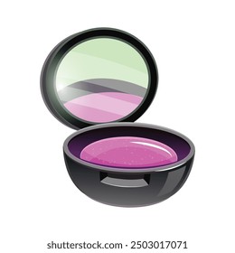 Runde offene kompakte Pulvertasche zum Auftragen von Make-up.
