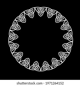 round openwork frame of celtic intertwined patterns