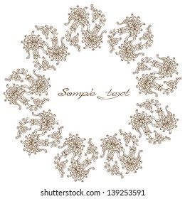 round openwork ornament for cards, invitations, prints for clothes and other