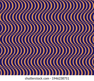Round optical illusion. Vector seamless pattern wallpaper. Wavy stripped psychedelic background. 