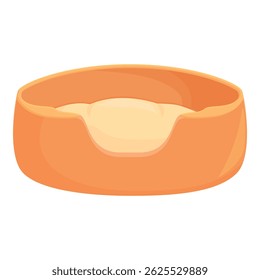 Round orange cat bed providing comfortable sleeping place for pet at home