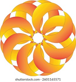 ROUND ORANGE COLOUR MANDALA DESIGN