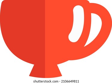 Round orange cup, illustration, vector on a white background.