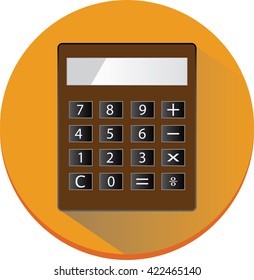 round orange icon calculator