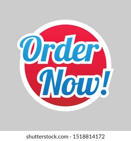 Round Order Now Vector Label