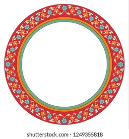 Round Oriental ornament. Vector image for decorating vintage designs or background.