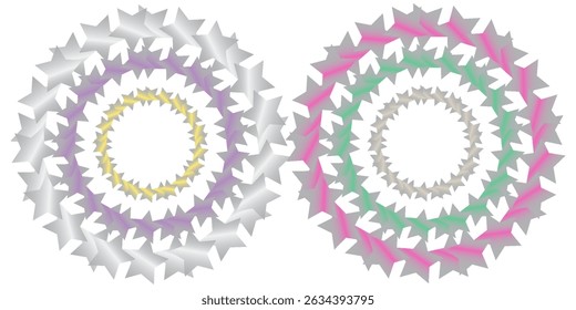 Round ornament in 3D on white background. Geometric Mandala Design. in golden yellow. fit for logo, icon or symbol, etc. vector illustration