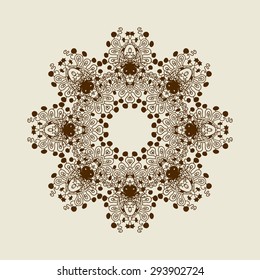 Round Ornament. Arabesque Mandala Pattern. Decorative Vector Element