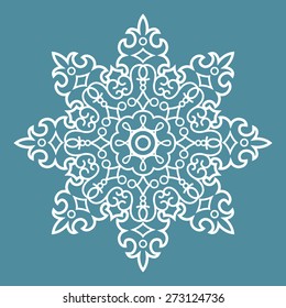 Round Ornament Arabesque Pattern Decorative Blue Element