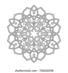 Round ornament based on old ottoman and arabic patterns, classic interlacing design