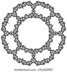 Round ornament with bats. Vector illustration