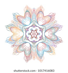 Round ornament. Calligraphic style. Vector illustration