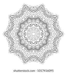 Round ornament. Calligraphic style. Vector illustration