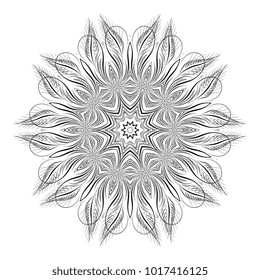 Round ornament. Calligraphic style. Vector illustration