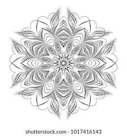 Round ornament. Calligraphic style. Vector illustration