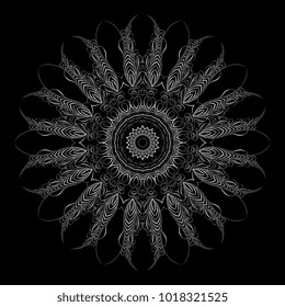 Round ornament. Calligraphic style. Vector illustration