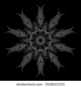 Round ornament. Calligraphic style. Vector illustration