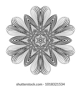 Round ornament. Calligraphic style. Vector illustration