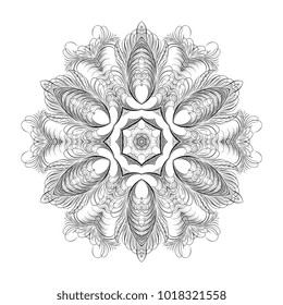 Round ornament. Calligraphic style. Vector illustration
