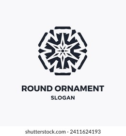 Round ornament company logo vector