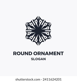 Round ornament company logo vector