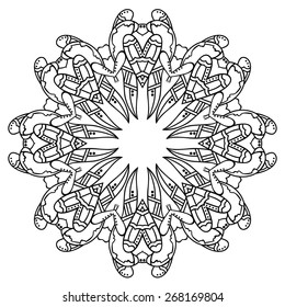 Round ornament. Ethnic mandala. Vector art